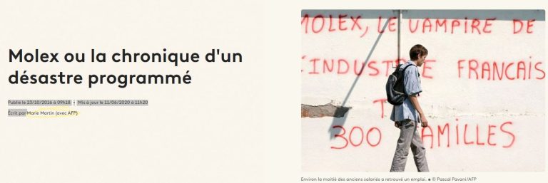 Molex ou la chronique d&rsquo;un désastre programmé