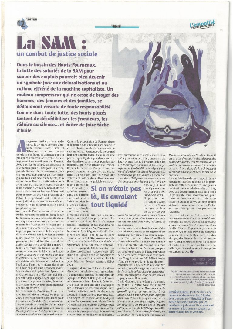 LA SAM : Un combat de justice sociale